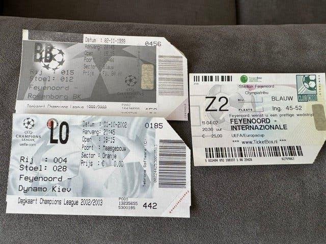 Feyenoord oude toegangskaarten, Ophalen of Verzenden, Gebruikt, Feyenoord, Overige typen