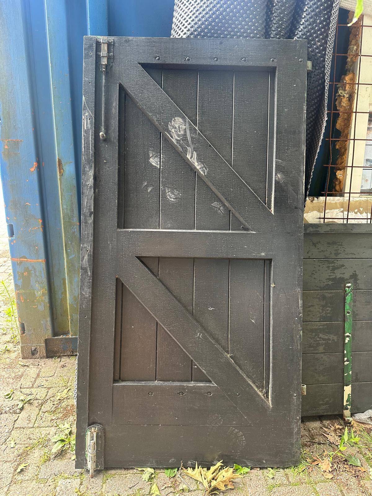Houten garage deuren - openslaand, Ophalen, Gebruikt, X, 150 tot 200 cm