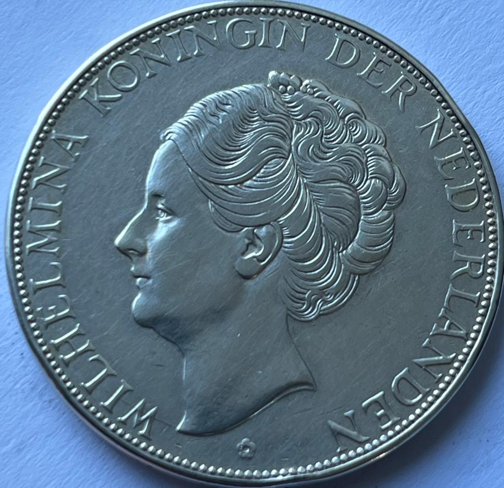 Zilveren rijksdaalder 1938 schaarse variant met grof haar, Zilver, Ophalen of Verzenden, Koningin Wilhelmina, Losse munt