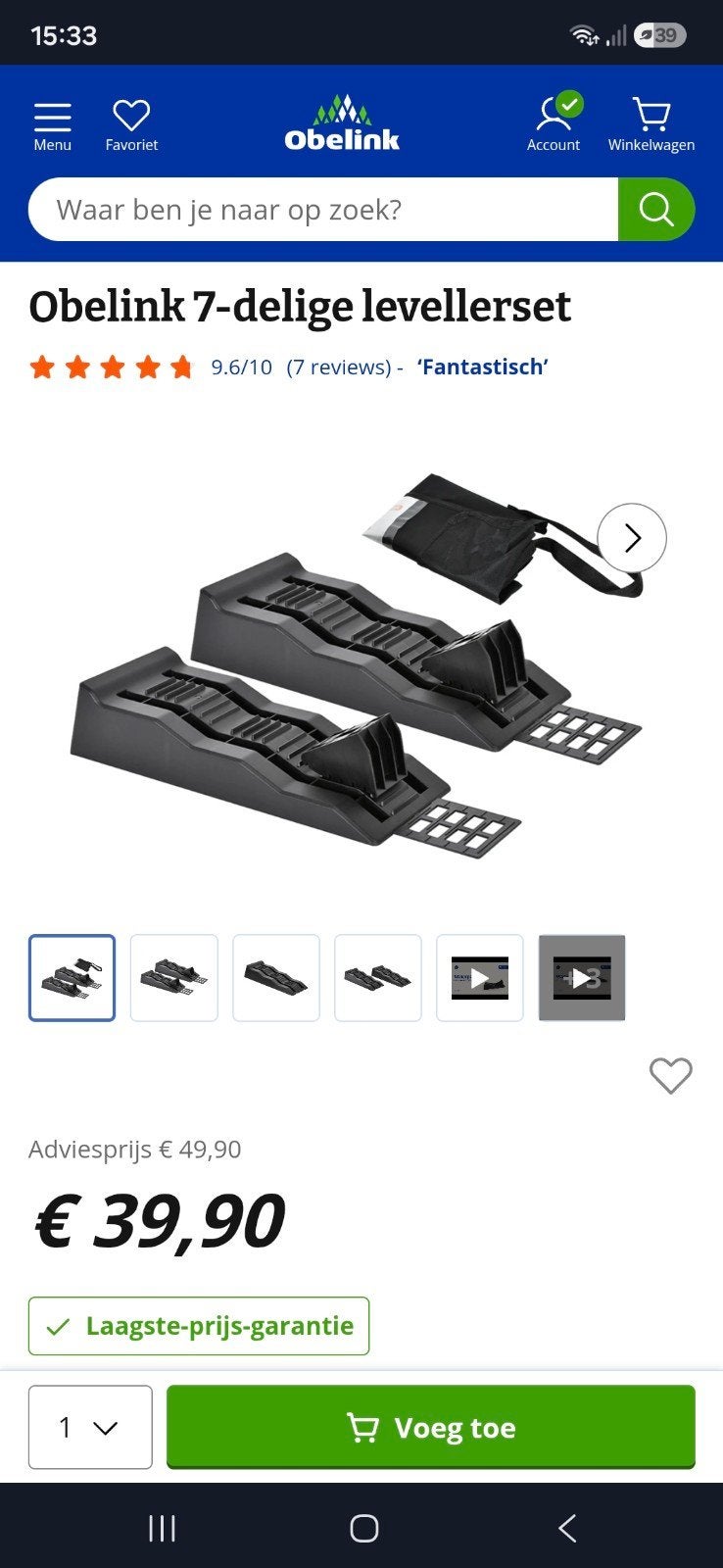 Obelink 7-delige Levellerset voor Camper/Caravan, Ophalen, Nieuw