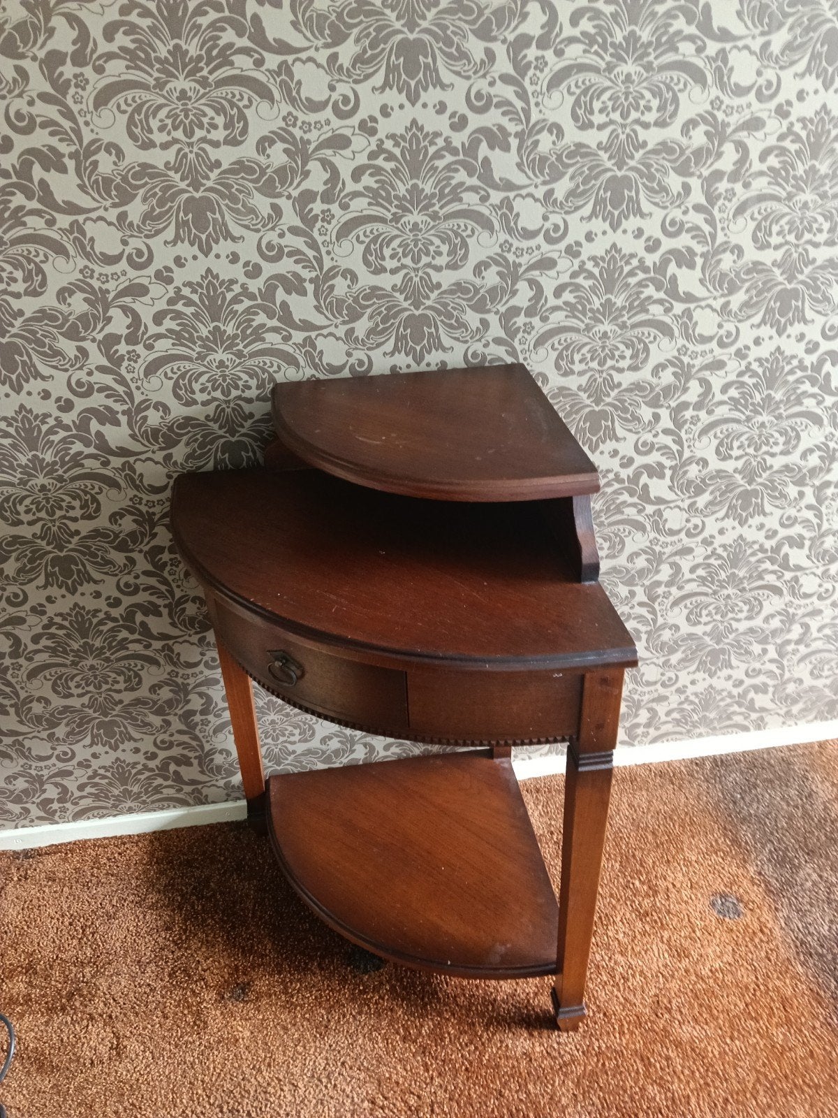 mooi donker Kersen hout hoek tafel, 50 – 75, 50 tot 100 cm, 50 tot 100 cm, Ophalen of Verzenden