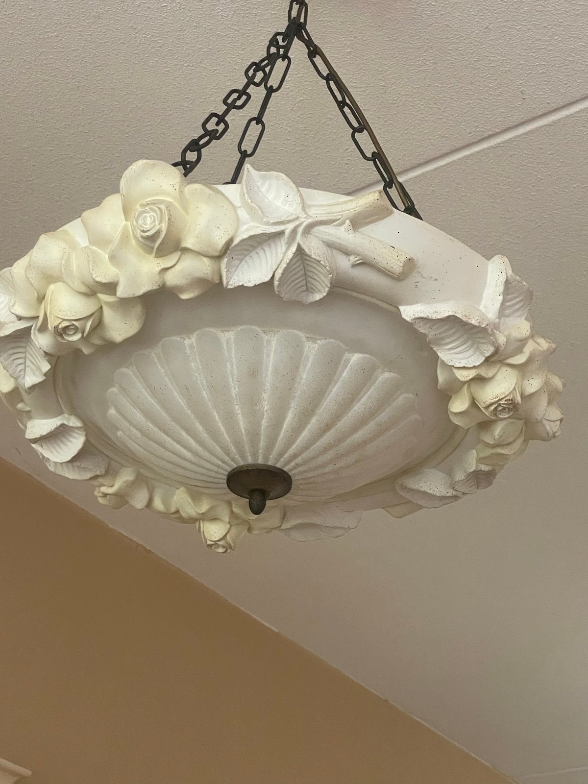 Exclusieve Gips Plafondlampen met Bloemdecoratie (3x), Huis en Inrichting, Lampen | Hanglampen, Ophalen, Gebruikt, Overige materialen