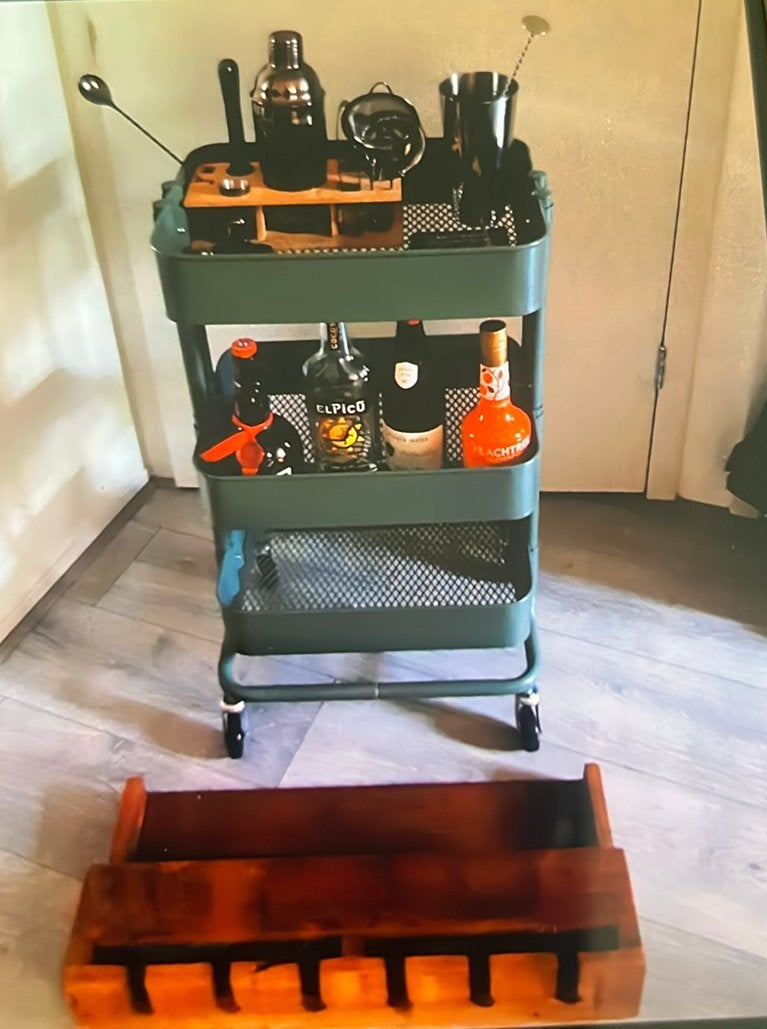 Ikea Raskog trolley + wand wijnrek (nwpr € 105), Huis en Inrichting, Ophalen, Gebruikt