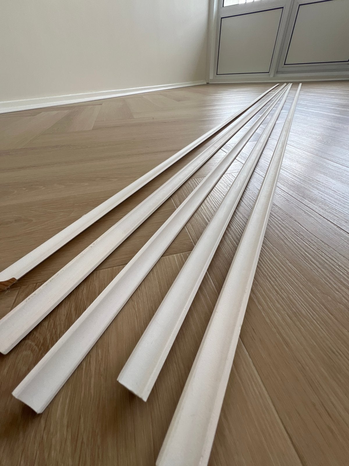 5x grenen hollat gegrond wit 13x13, Ophalen, Zo goed als nieuw, Mdf, 200 tot 250 cm