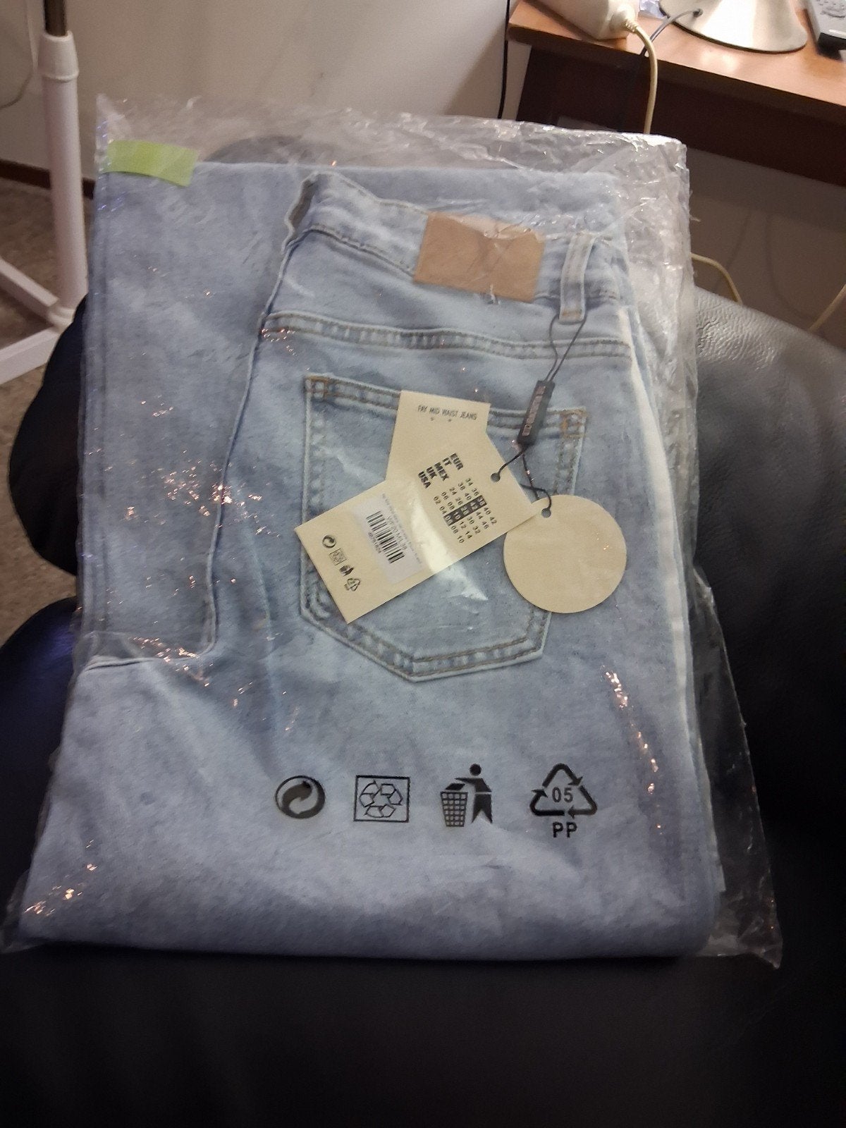 Fay Mid Waist Jeans met strepen | Maat 38, Blauw, Nieuw, Ophalen of Verzenden, W30 - W32 (confectie 38/40)