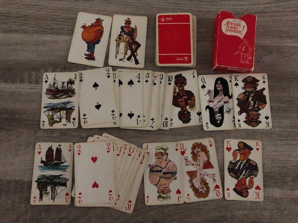 kaartspel Sigma met scheepvaartillustraties, Verzamelen, Ophalen of Verzenden, Gebruikt, Speelkaart(en)