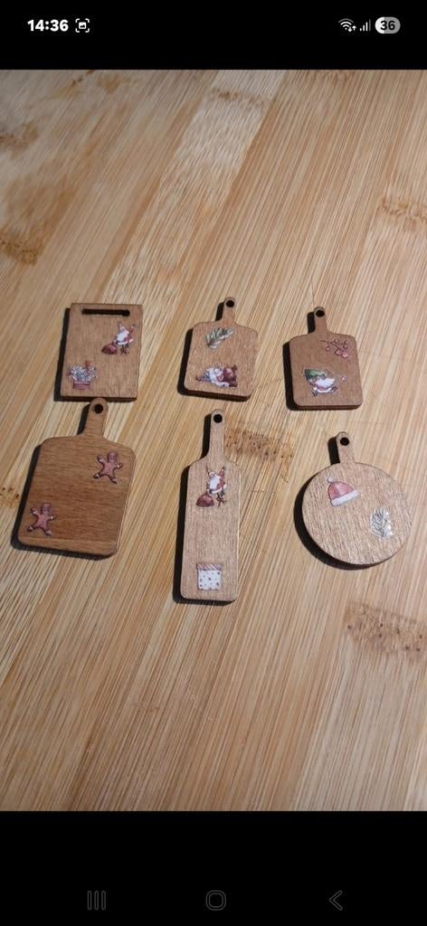 Miniatuur snijplank borrelplank voor in poppenhuis per 3, Ophalen of Verzenden, Nieuw, Poppenhuis