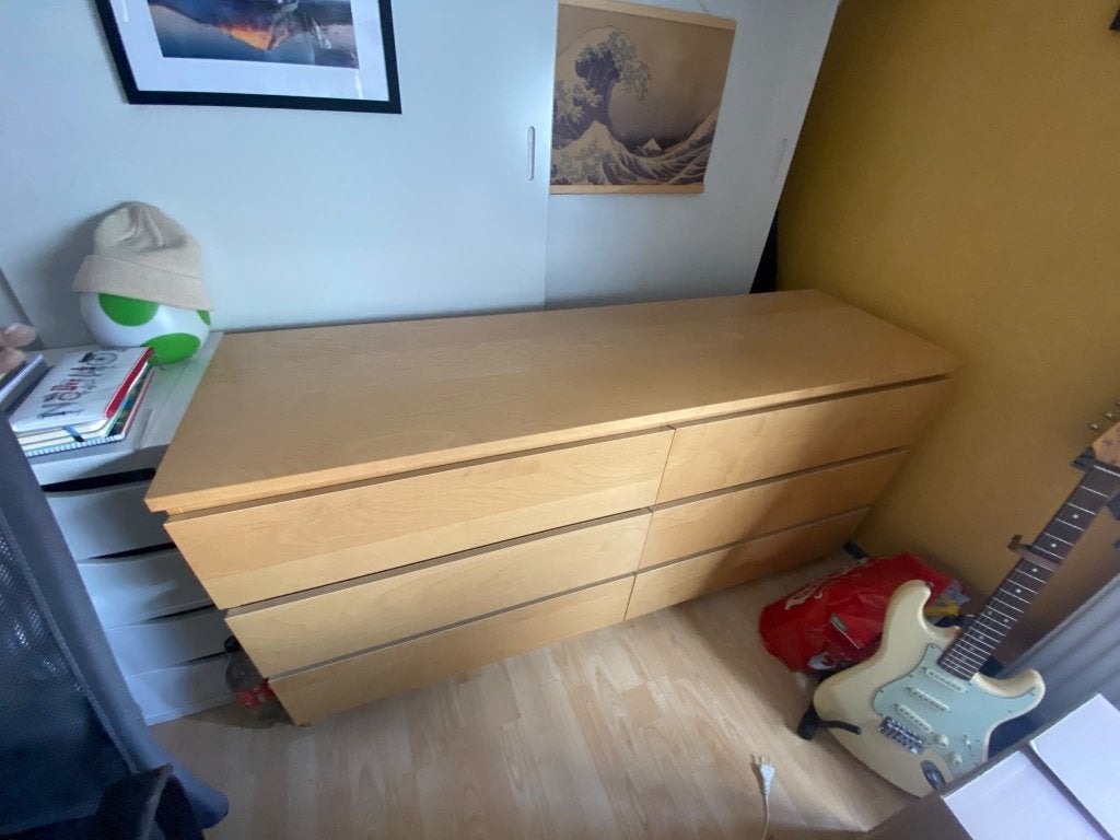 Ikea MALM kast 6 lades hout kleur, Ophalen, Gebruikt, 5 laden of meer, 150 tot 200 cm