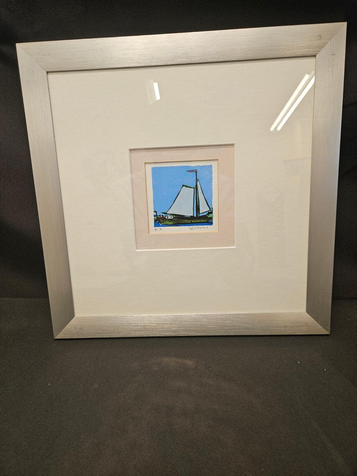 Wildevuur 4 luik - 8.5x8.5 cm in lijst 35x35 cm, Ophalen of Verzenden