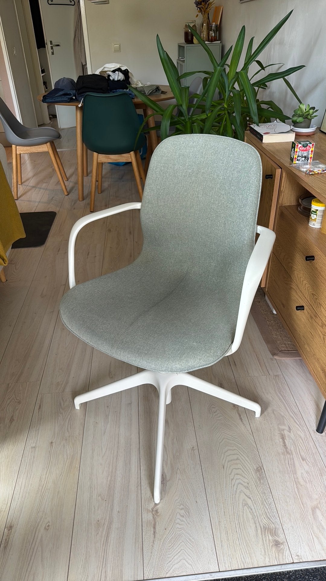 IKEA Langfjäll Bureaustoel grijs en wit, Ophalen, Zo goed als nieuw, Grijs