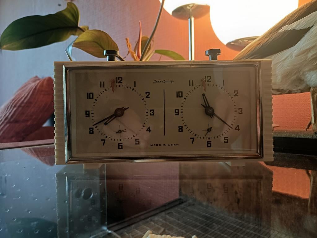 Vintage Jantar schaakklok - Made in USSR, Ophalen of Verzenden