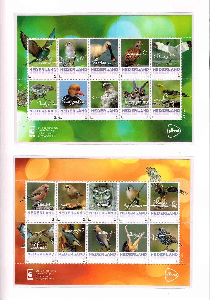 Nederlandse vogels 4 vel van 10 in luxe3 luik / 65.9, Postzegels en Munten, Ophalen of Verzenden, Na 1940, Postfris