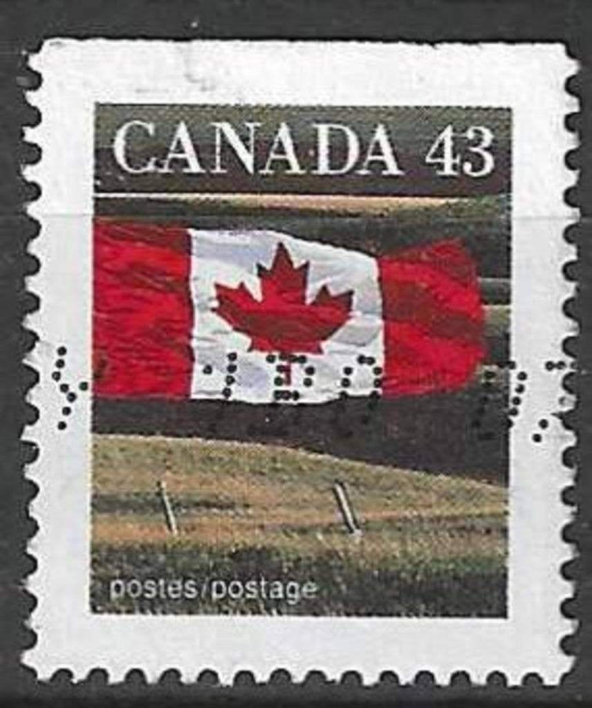 Canada 1992 - Yvert 1298a - Canadese vlag en de prairie (ST), Verzenden, Gestempeld, Noord-Amerika