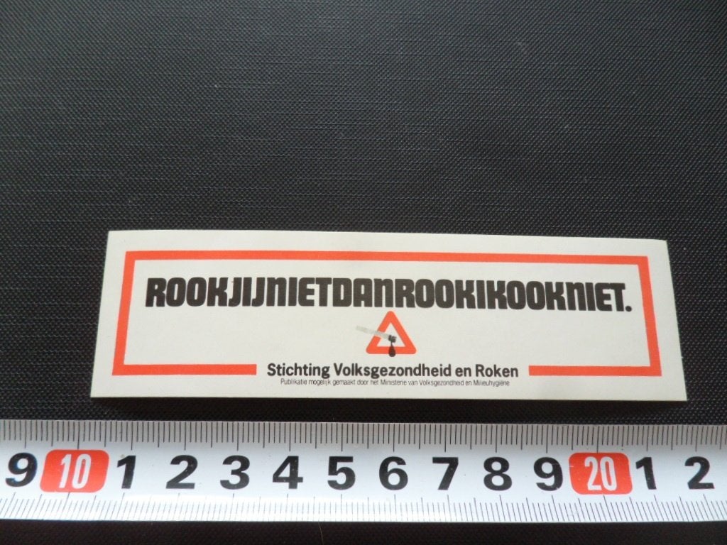 sticker Rookjijnietdanrookikookniet, Ophalen, Zo goed als nieuw