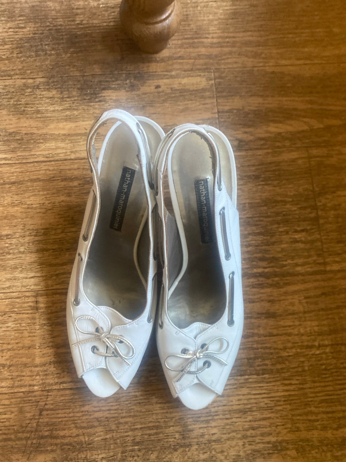 Nathan-Marroquinier witte slingback pumps - Maat 39,5, Ophalen of Verzenden, Gedragen, Wit, Pumps