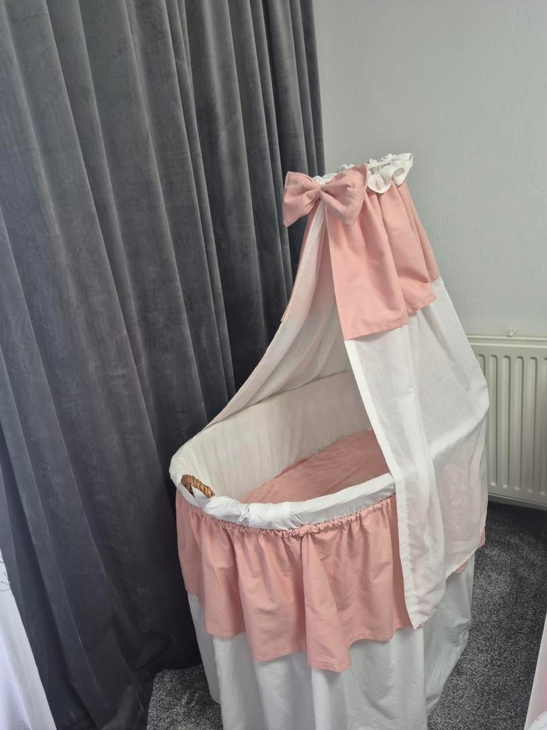 Mooie babywieg met hemel - roze/wit, Ophalen, Wieg