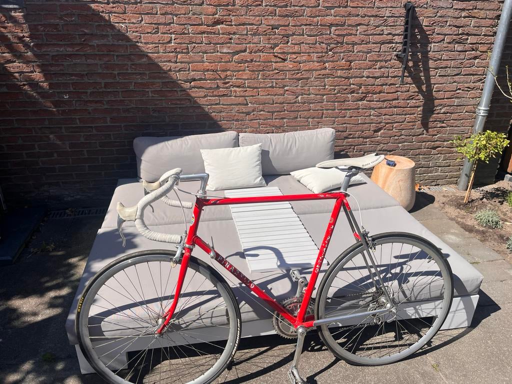 Pinarello Asolo Vintage Stalen Racefiets Rood, 28 inch, Gebruikt, 53 tot 57 cm, Ophalen