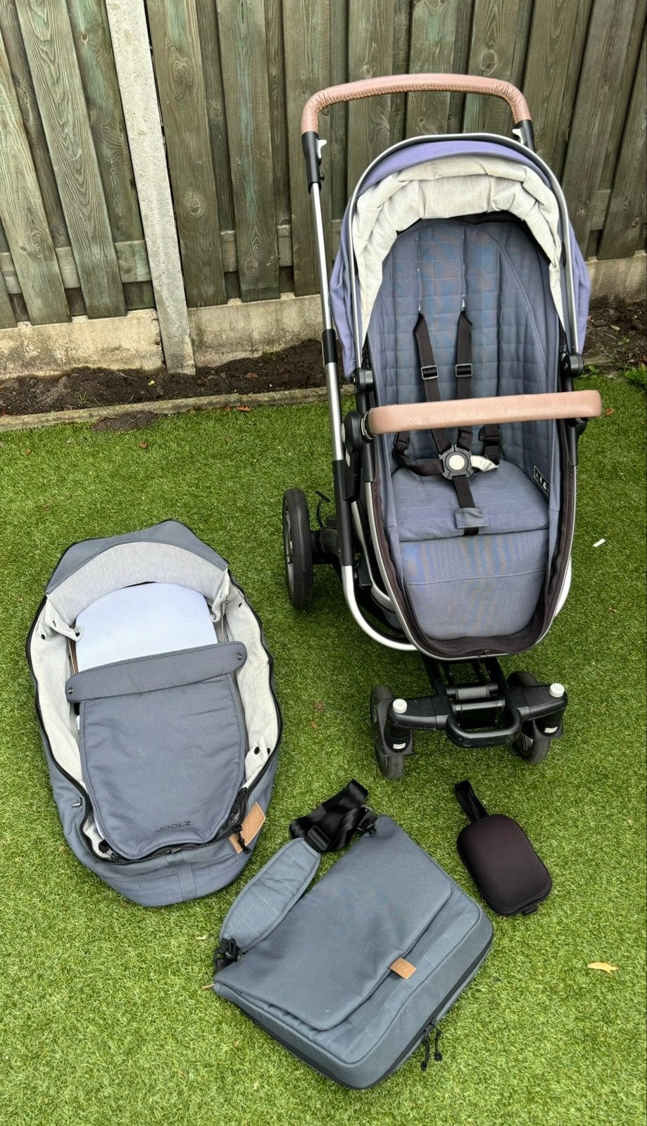 Joolz Geo kinderwagen combiset + reiswieg, tas en adapters, Gebruikt, Luchtbanden, Combiwagen, Ophalen