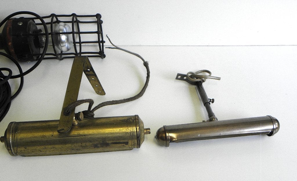 Twee oude  schilderij belichtingslampen, Ophalen of Verzenden