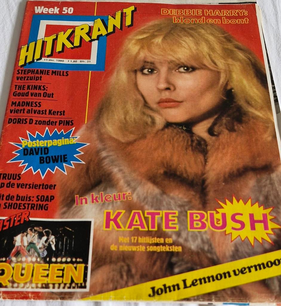 Hitkrant 1980-queen-blondie-kate bush-j lennon, Ophalen of Verzenden, 1980 tot heden, Tijdschrift