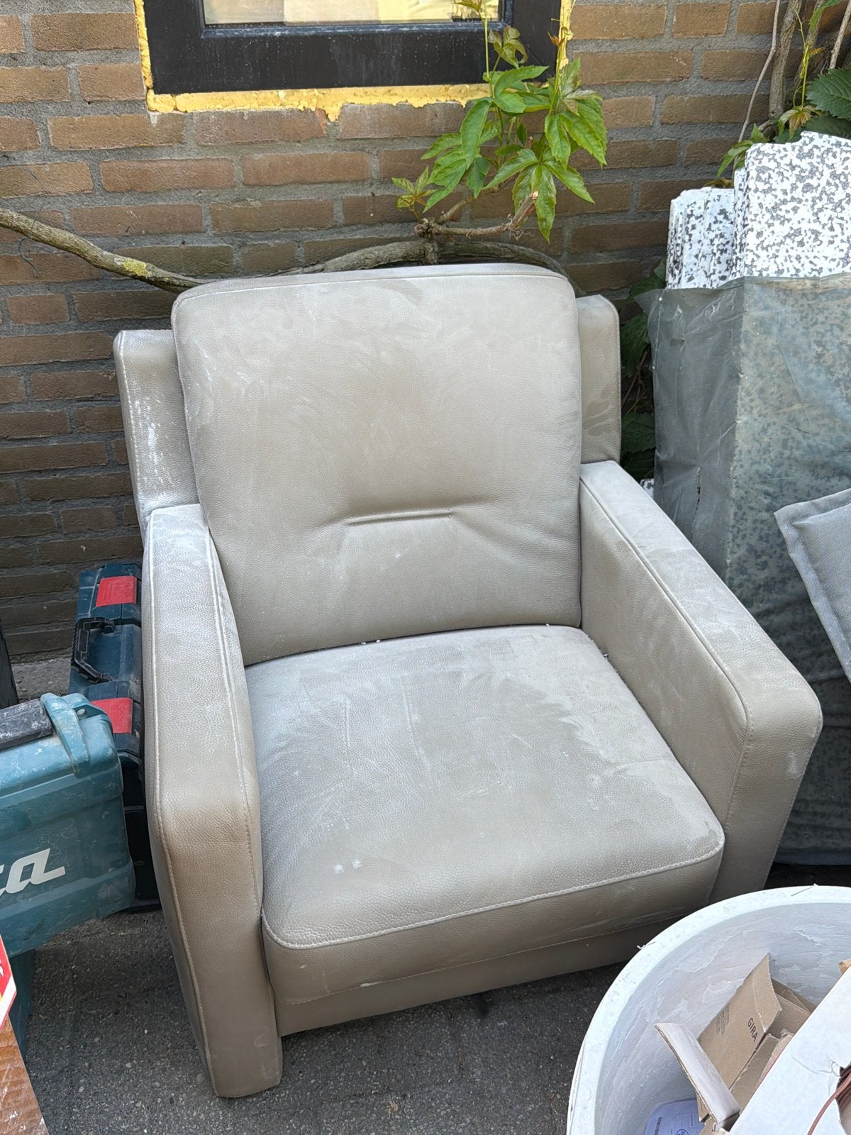 Comfortabele fauteuil - beige, gebruikt, Ophalen, Overige materialen, Gebruikt, 75 tot 100 cm