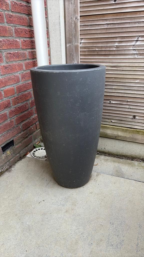 Elho antraciet buiten bloempot hoog, Ophalen, Gebruikt, Rond, Kunststof