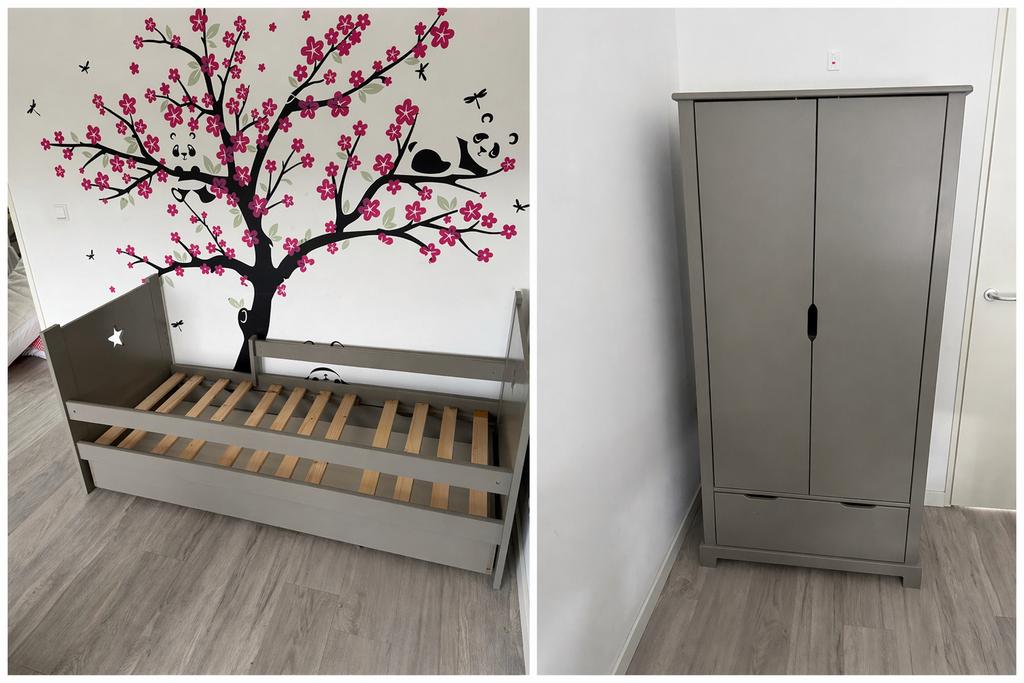 Petit Amèlie Bed 160x70 met kledingkast, Ophalen, Gebruikt, 70 tot 85 cm, Lattenbodem