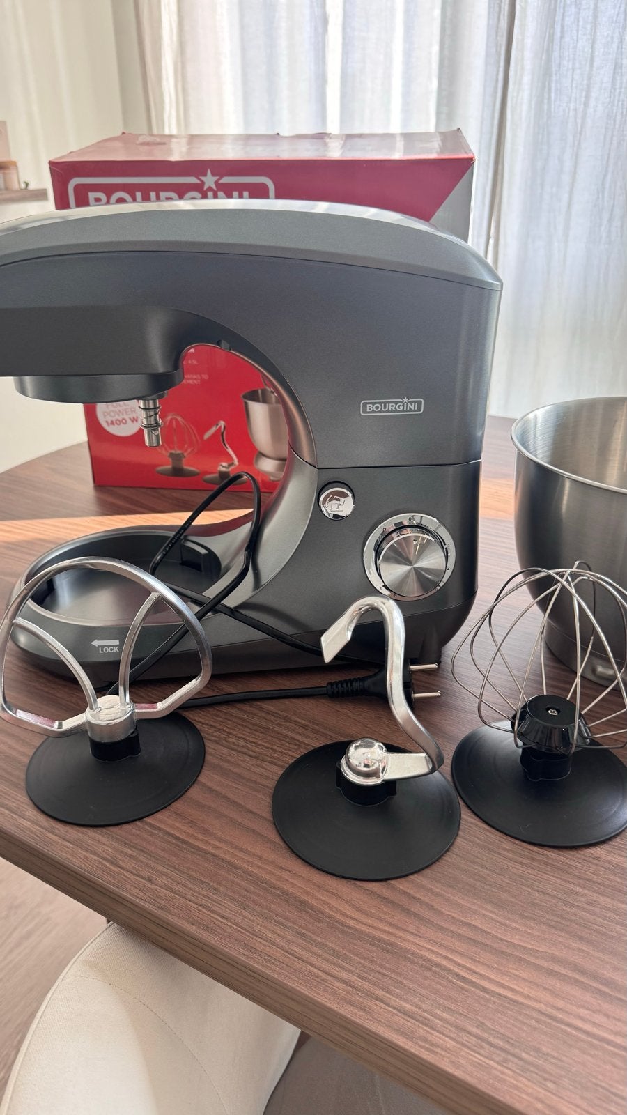 Bourgini Trendy Kitchen Chef Keukenmachine 1400W, 4 liter of meer, Ophalen of Verzenden, Zo goed als nieuw, 3 snelheden of meer