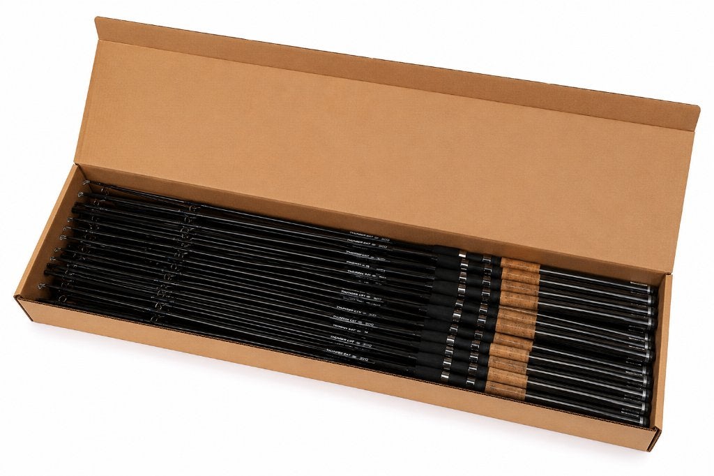 Partij 26x Meervalhengels # Thunder Cat 3,00 Mtr 100-200 Gr, Ophalen, Nieuw, Werphengel