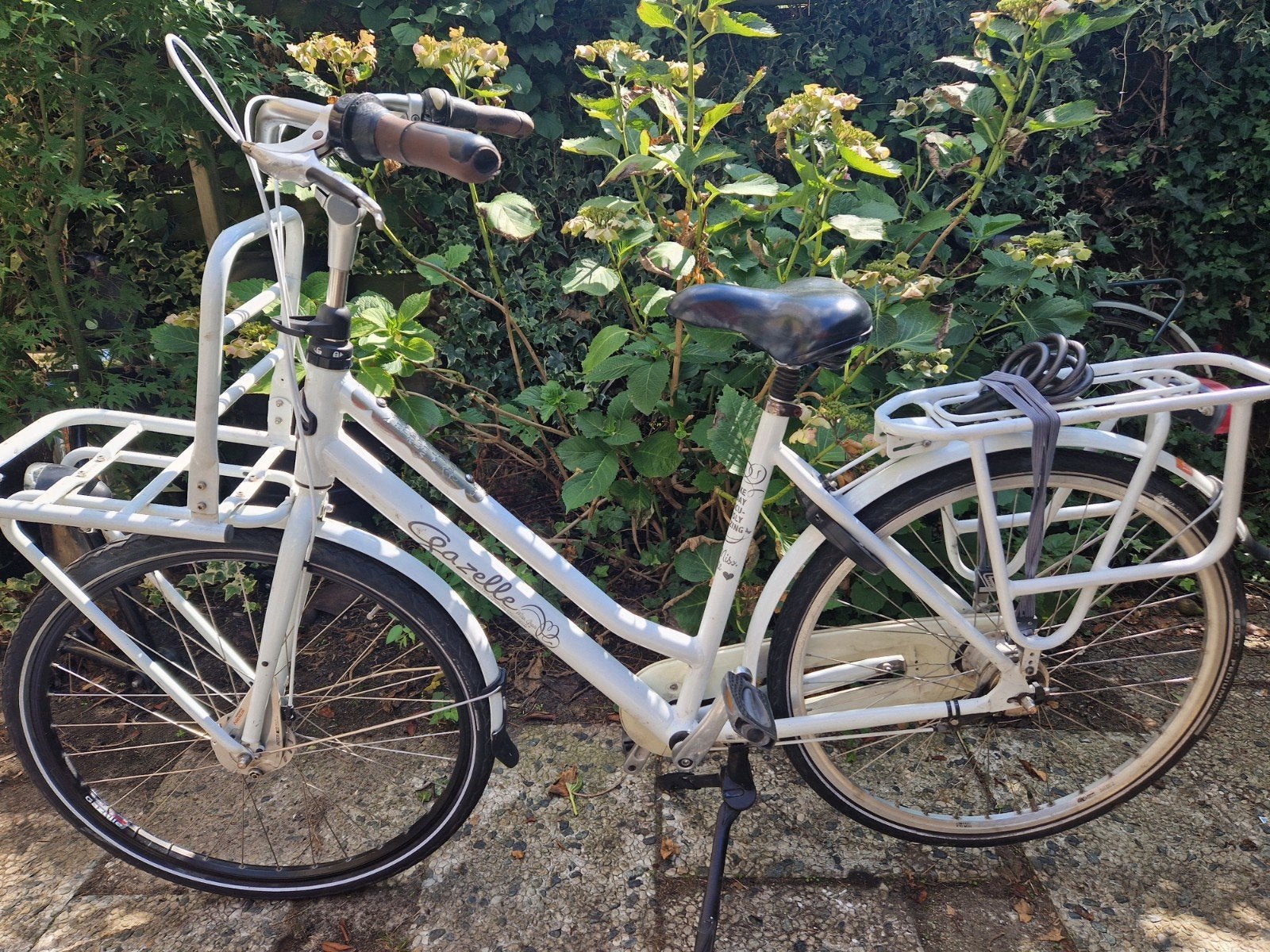 Gazelle Miss Grace met voordrager - Wit, Gebruikt, Versnellingen, Ophalen of Verzenden, 50 tot 53 cm