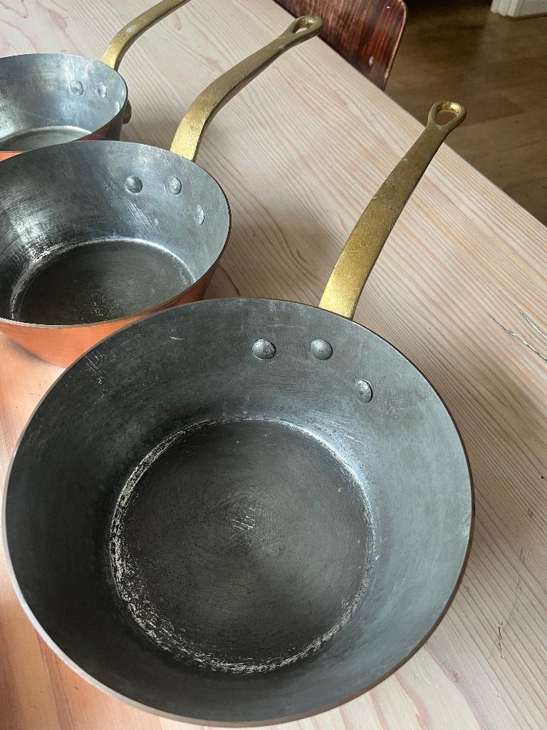 6 copper sauce pots, Overige materialen, Gebruikt, Oranje, Ophalen of Verzenden