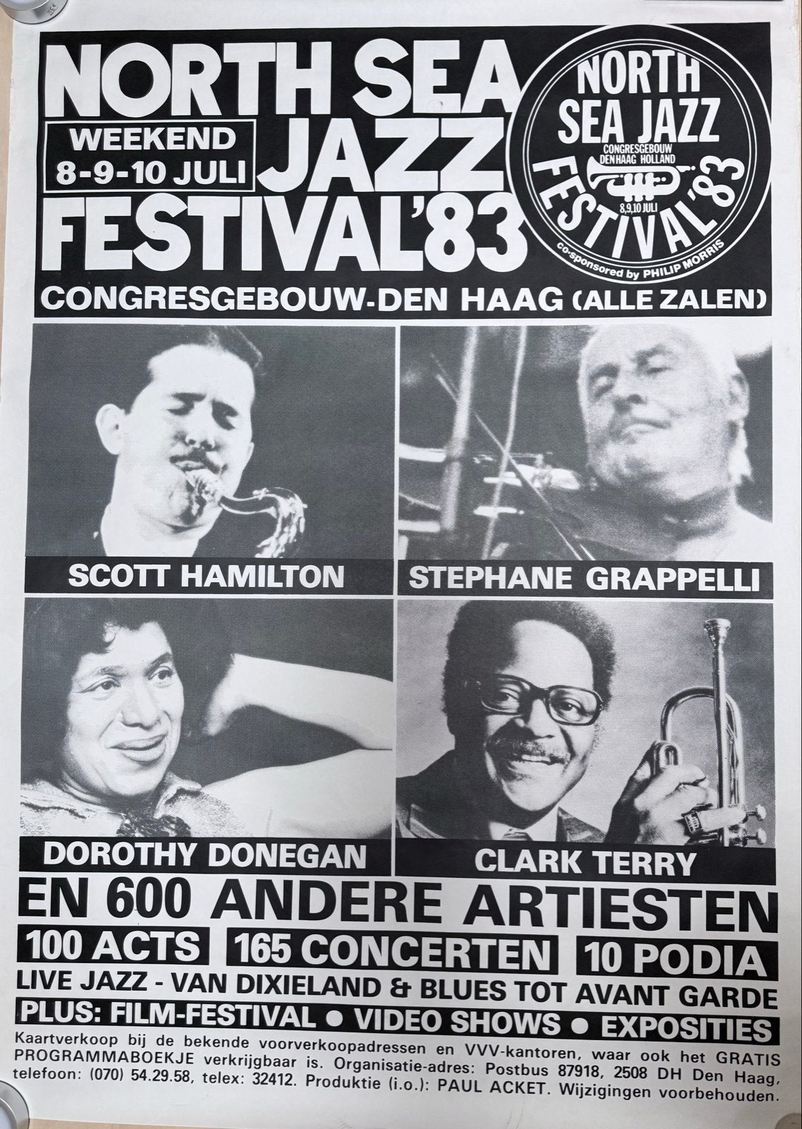 Iconische North Sea Jazz Festival Poster 1983 - Zeldzaam!, Ophalen of Verzenden, A1 t/m A3, Muziek, Rechthoekig Staand