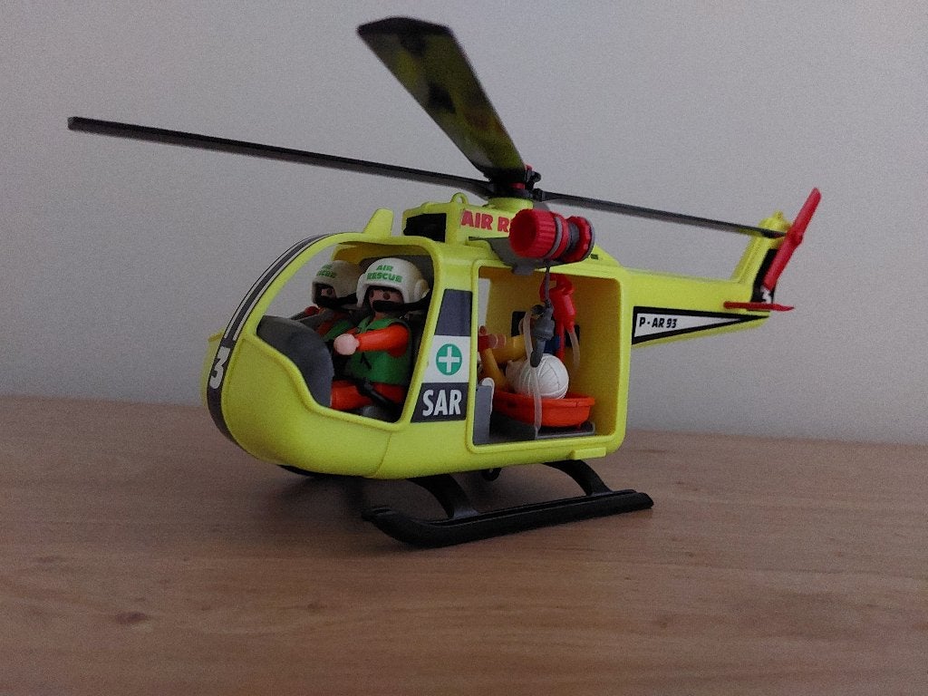 Playmobil 3845 reddingshelikopter vintage, Ophalen of Verzenden, Zo goed als nieuw