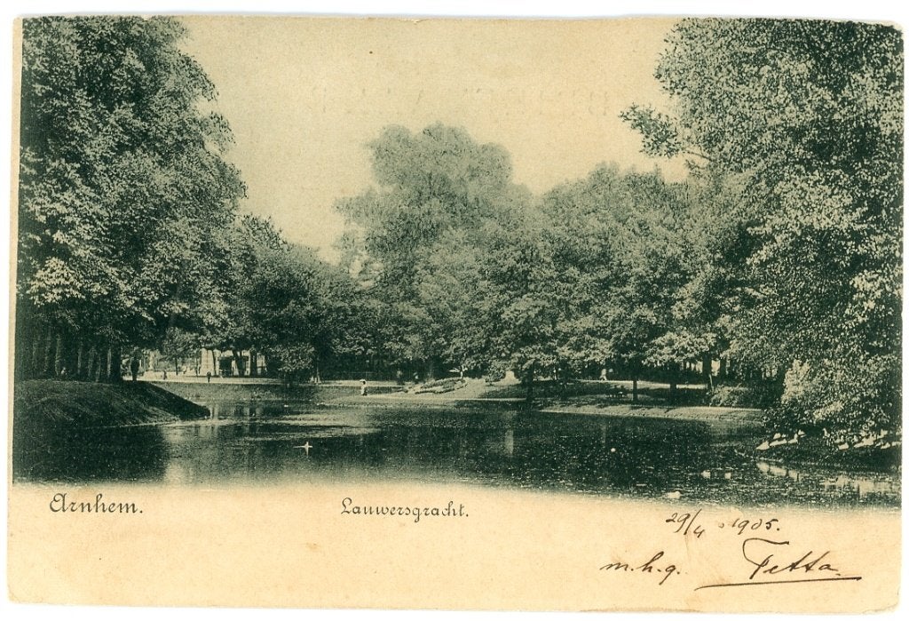 Arnhem, Verzamelen, Ansichtkaarten | Nederland, Ophalen of Verzenden, Voor 1920, Gelopen, Gelderland