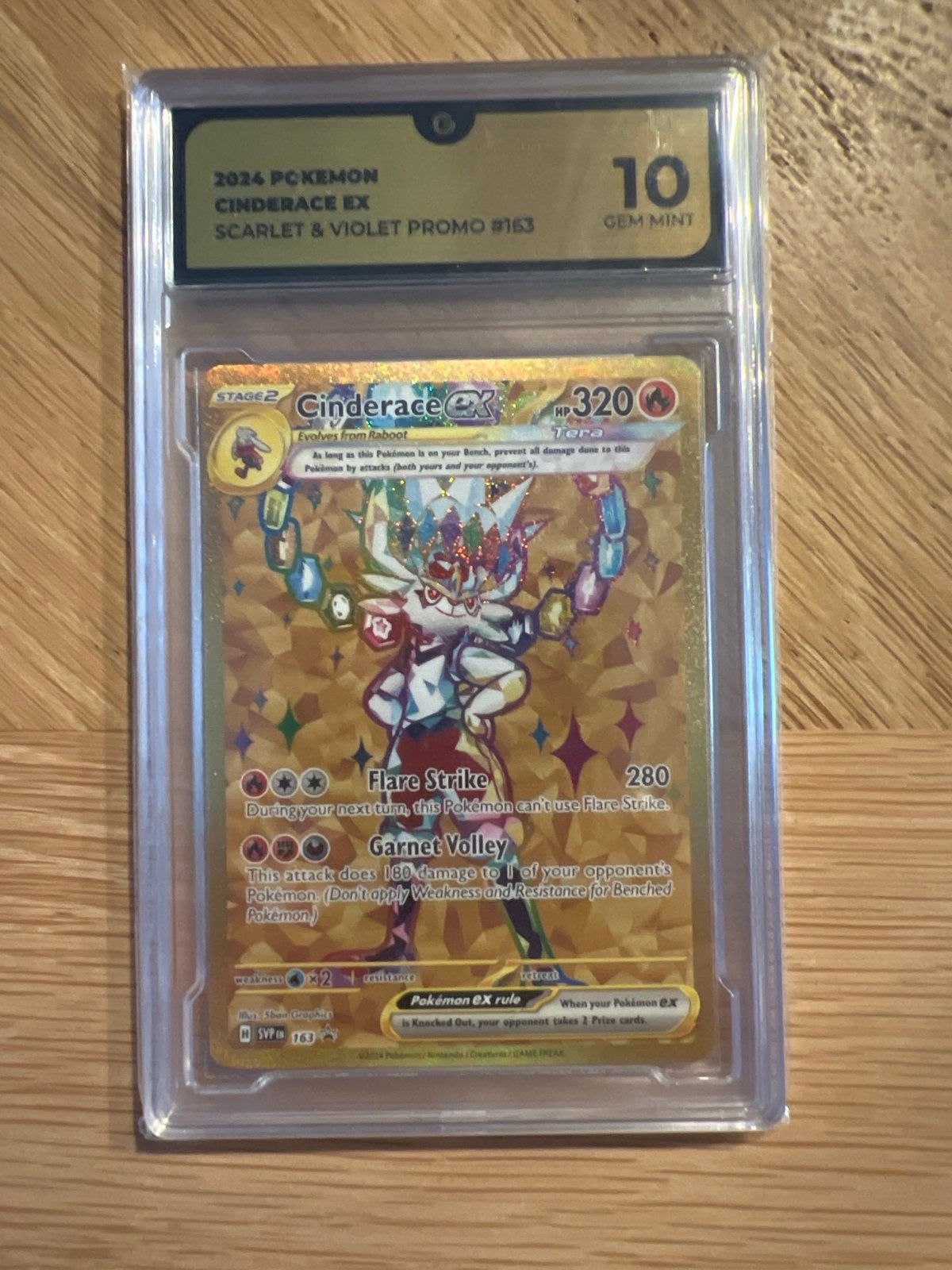 Cinderace EX Pokémon Kaart - Global Grading GEM MINT 10, Ophalen of Verzenden, Zo goed als nieuw, Losse kaart, Foil
