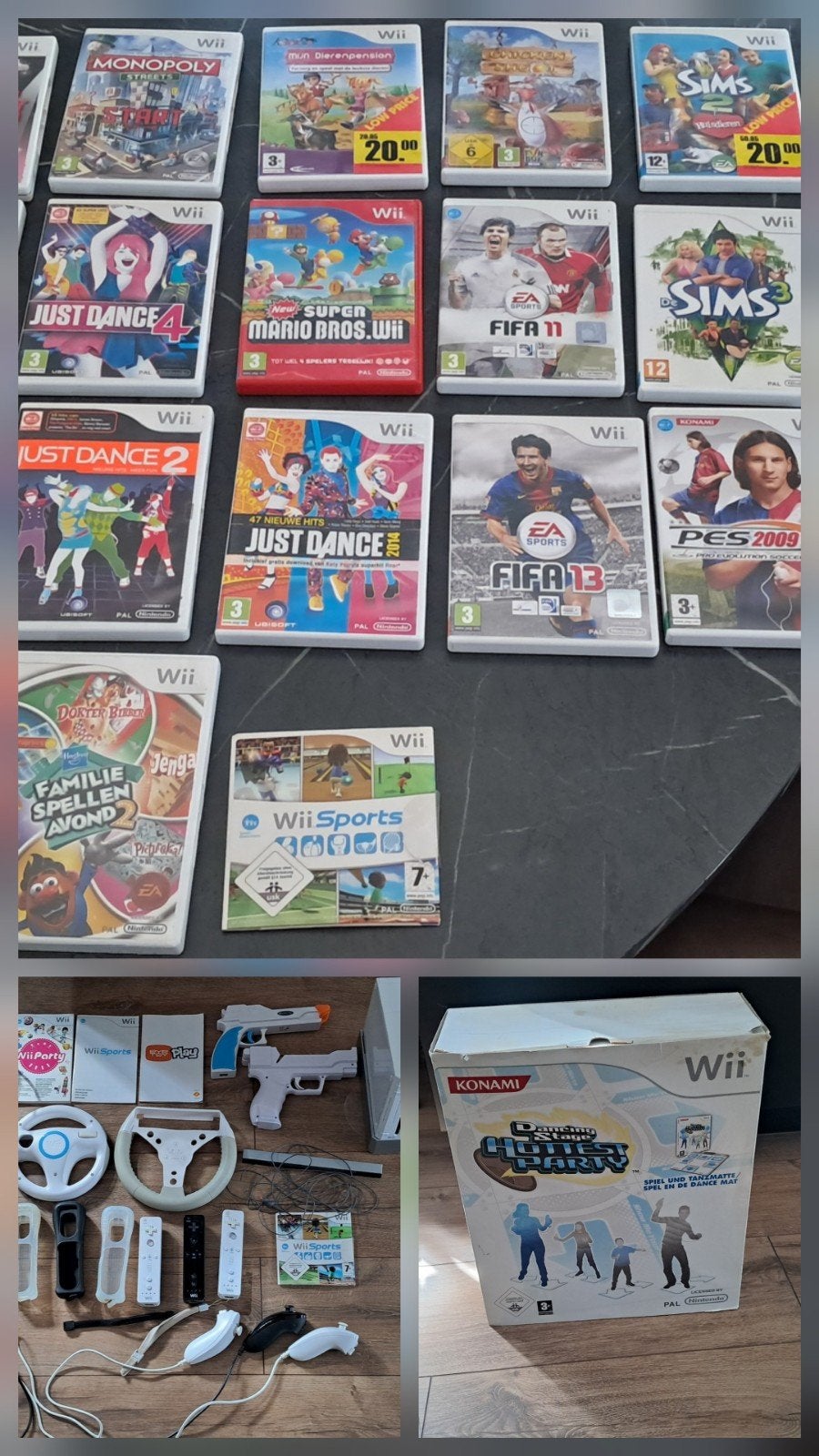 Wii pakket - Compleet en rookvrij huis, Spelcomputers en Games, Ophalen of Verzenden, Zo goed als nieuw, Met 3 controllers of meer