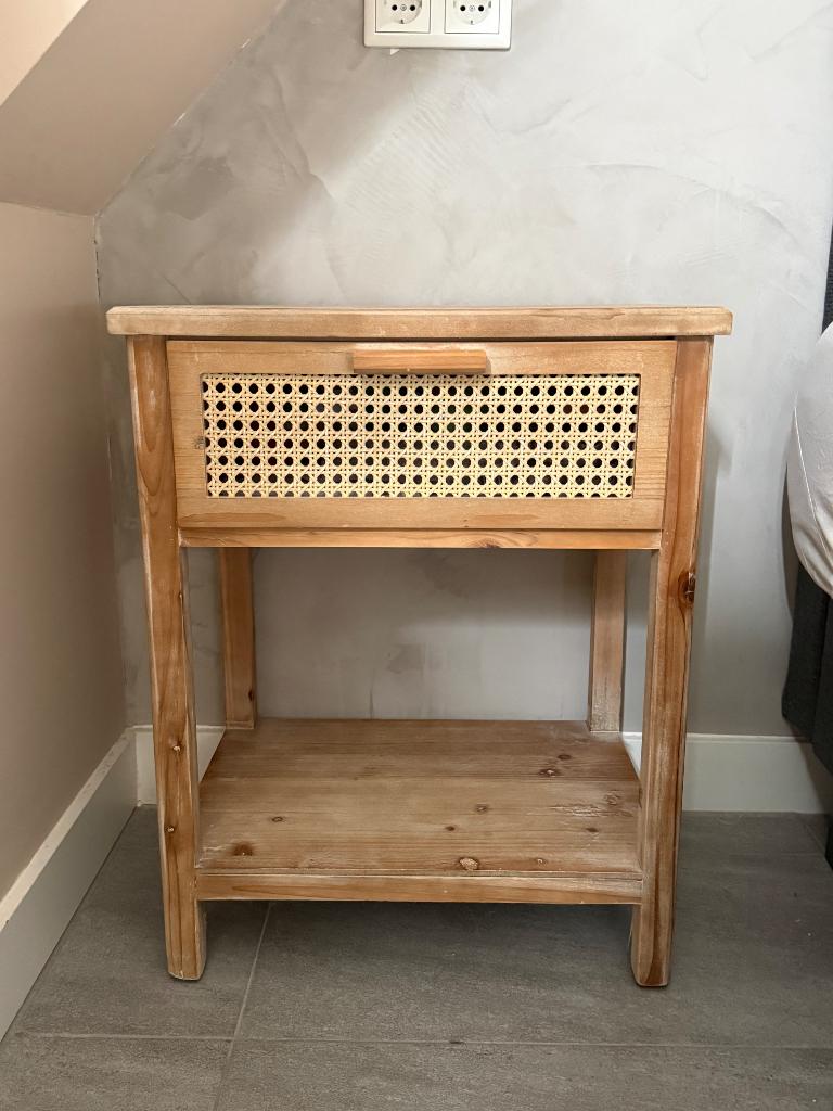 Nachtkastjes webbing, Huis en Inrichting, Slaapkamer | Nachtkastjes, Ophalen, Minder dan 45 cm, 55 tot 70 cm, Zo goed als nieuw