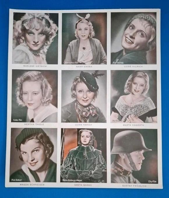 Sigaretten plaatjes Met filmsterren, Verzamelen, Ophalen of Verzenden, Zo goed als nieuw, Foto of Kaart