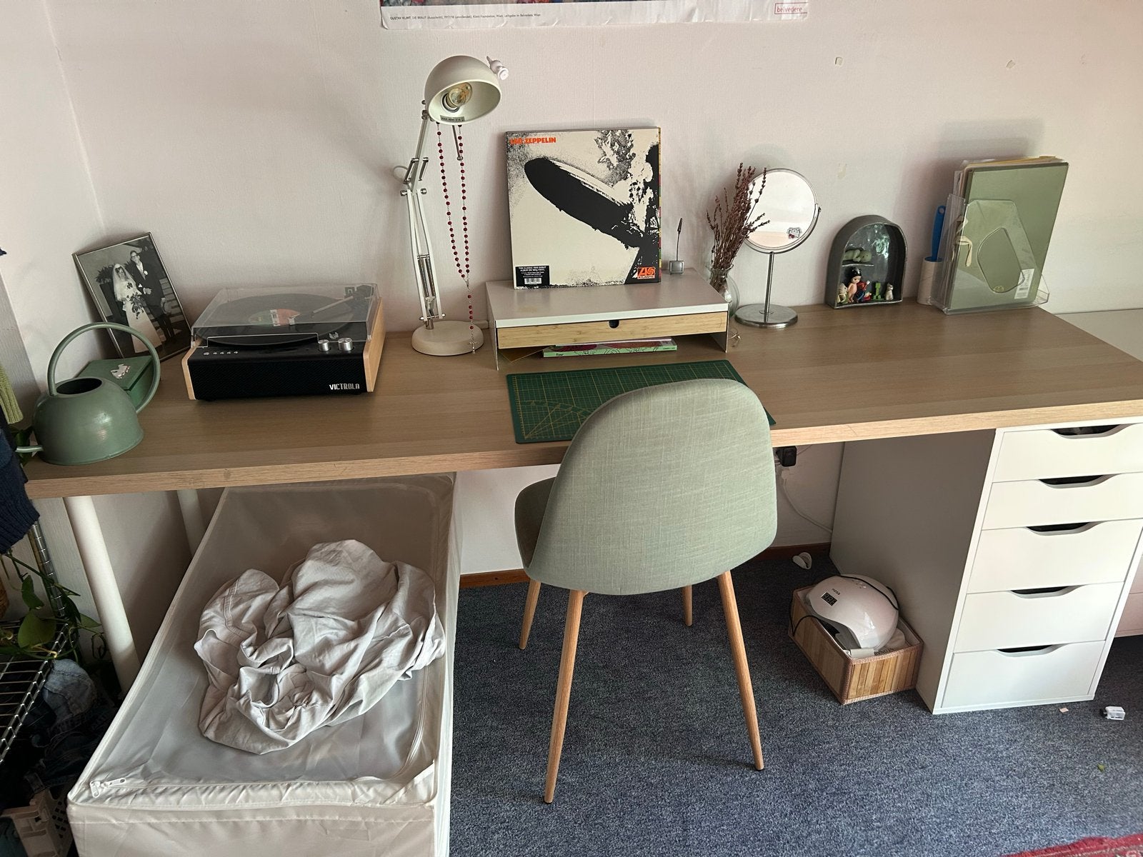 lang ikea bureau met ladekast, Huis en Inrichting, Ophalen, Gebruikt