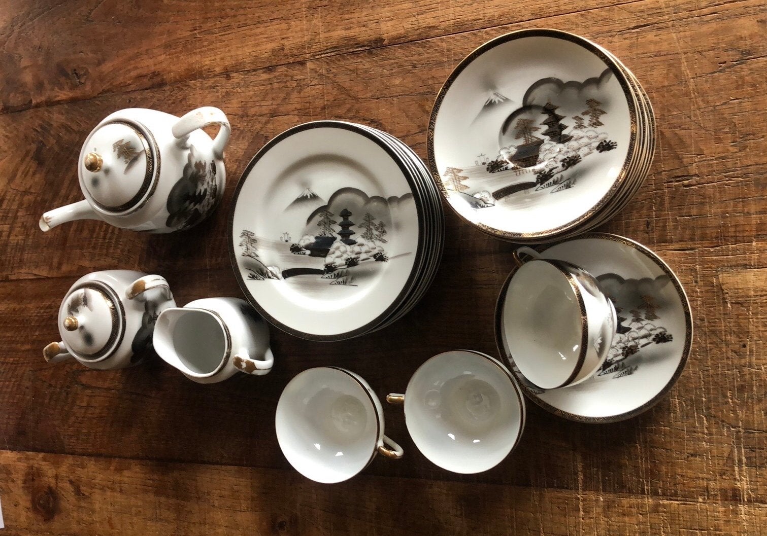 Hayasi Fine China Kutani Servies - Japans Design, Ophalen of Verzenden, Zo goed als nieuw, Overige stijlen, Porselein
