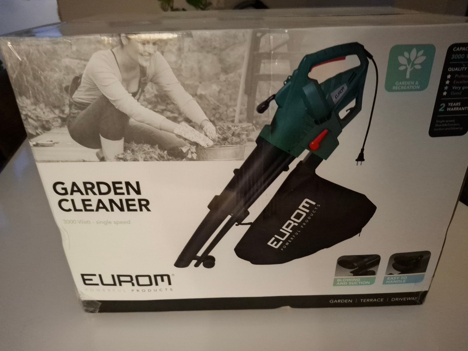 Nieuwe Eurom Garden Cleaner 3000W bladblazer/zuiger, Ophalen, Met opvangzak, Handgedragen, Nieuw