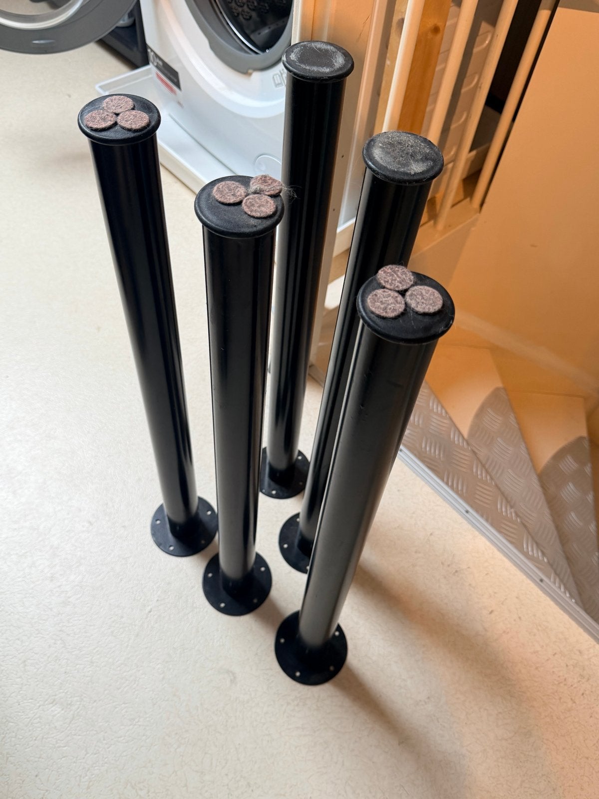 5x Zwarte metalen tafelpoten - 70 cm hoog, Huis en Inrichting, Ophalen, Tafelpoot, Gebruikt, 50 tot 100 cm