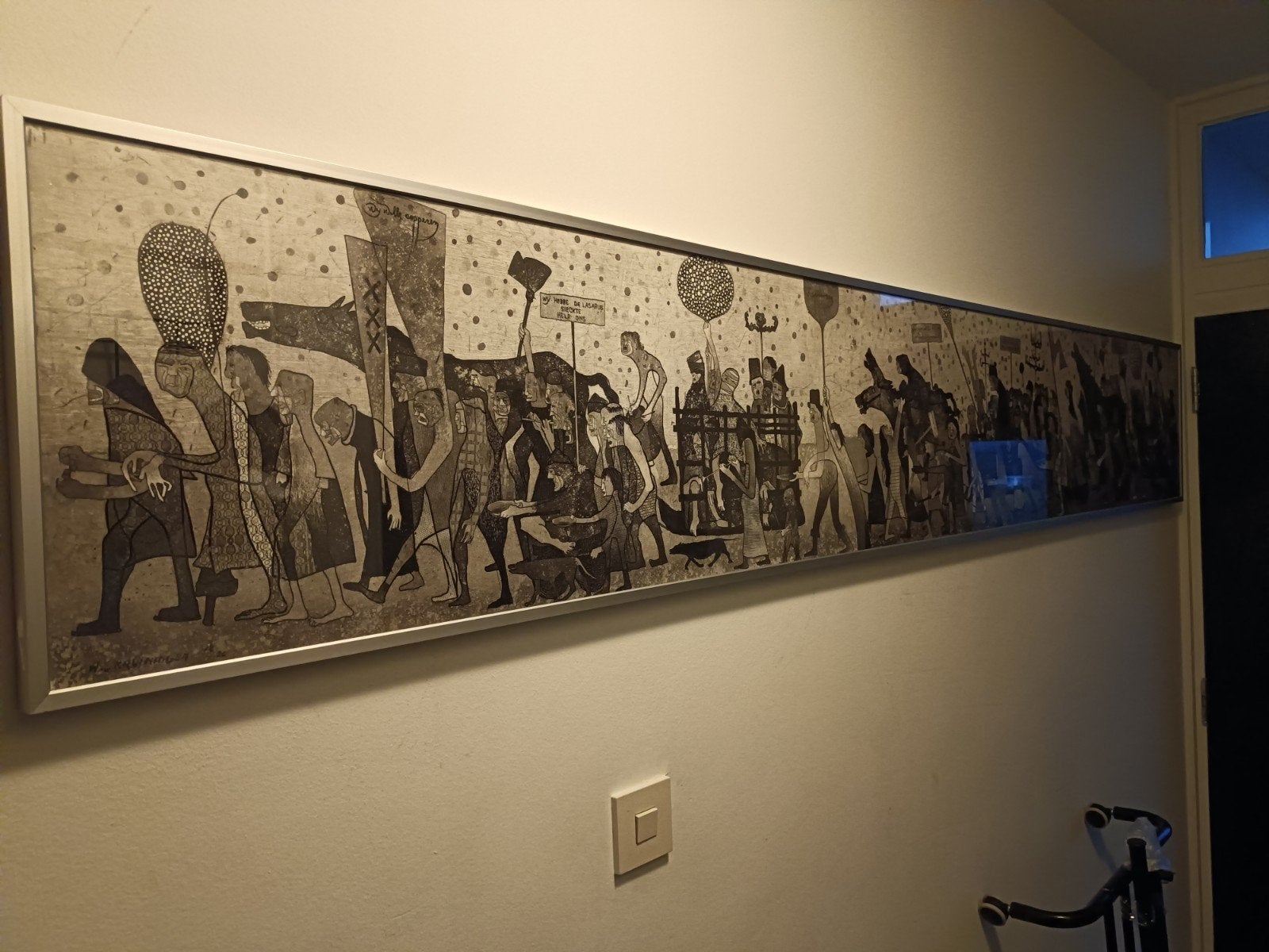 H.J. Kruininger - Ommeganck der Leproozen (1976), Antiek en Kunst, Ophalen, Dagelijks leven, Genummerd, 1950 - 1999