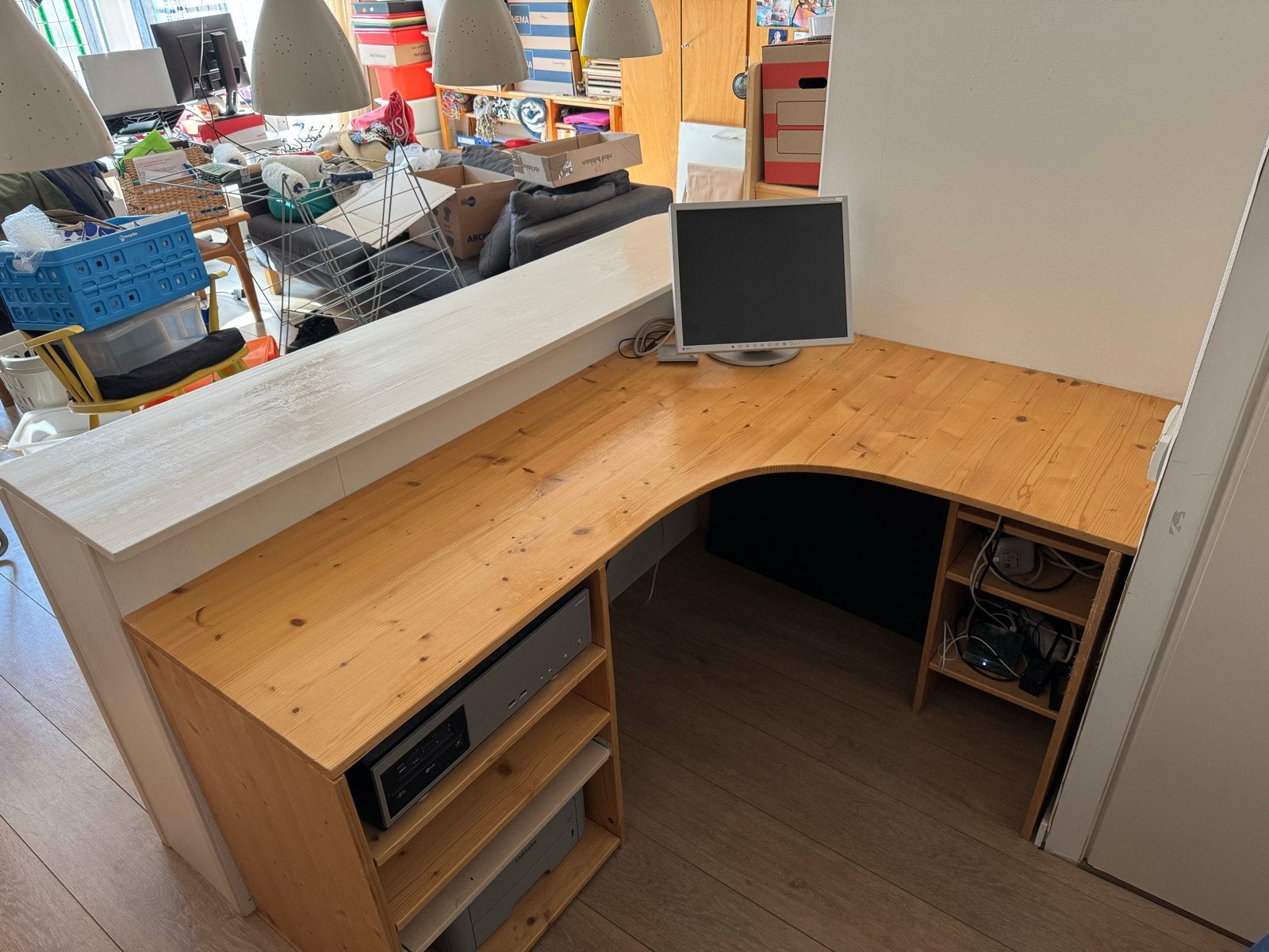 Mooi hoekbureau met boekenkast omlijsting, Ophalen, Gebruikt, Hoekbureau, Overige merken