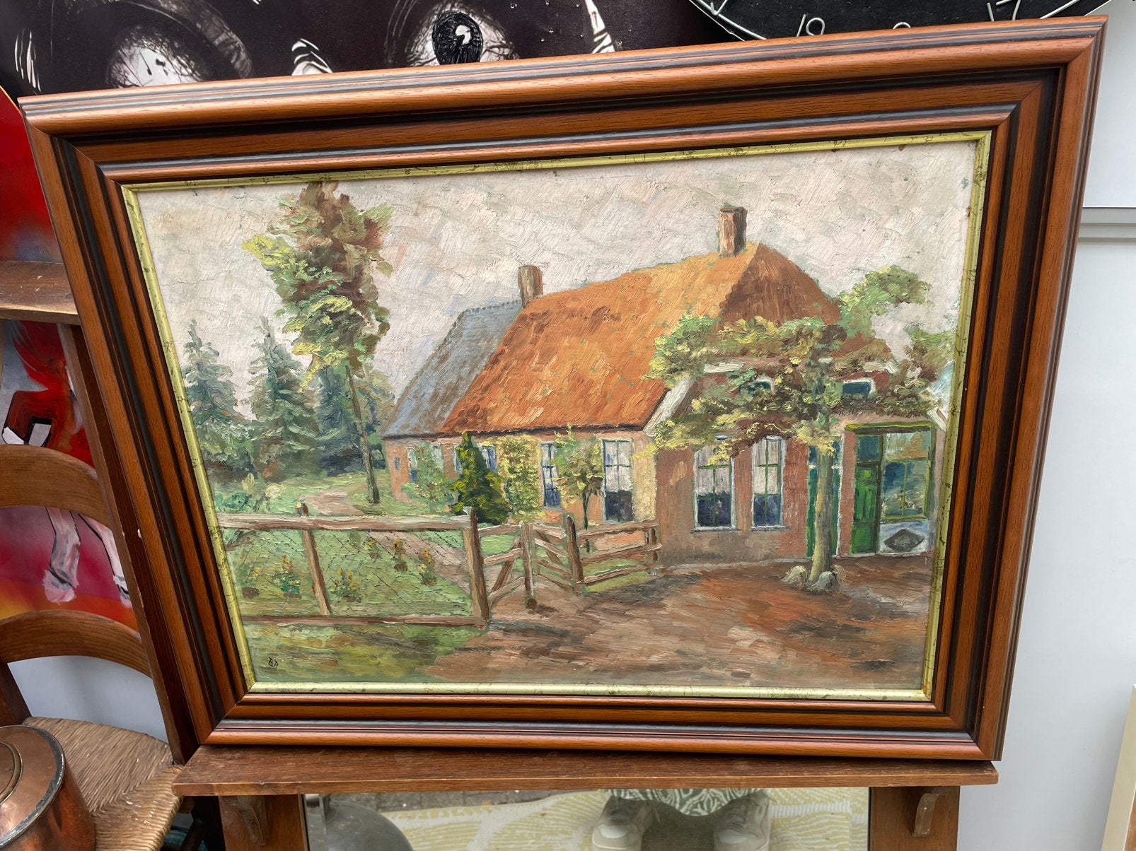 Schilderij café en winkel van Roelof Berends, Antiek en Kunst, Kunst | Schilderijen | Klassiek, Ophalen