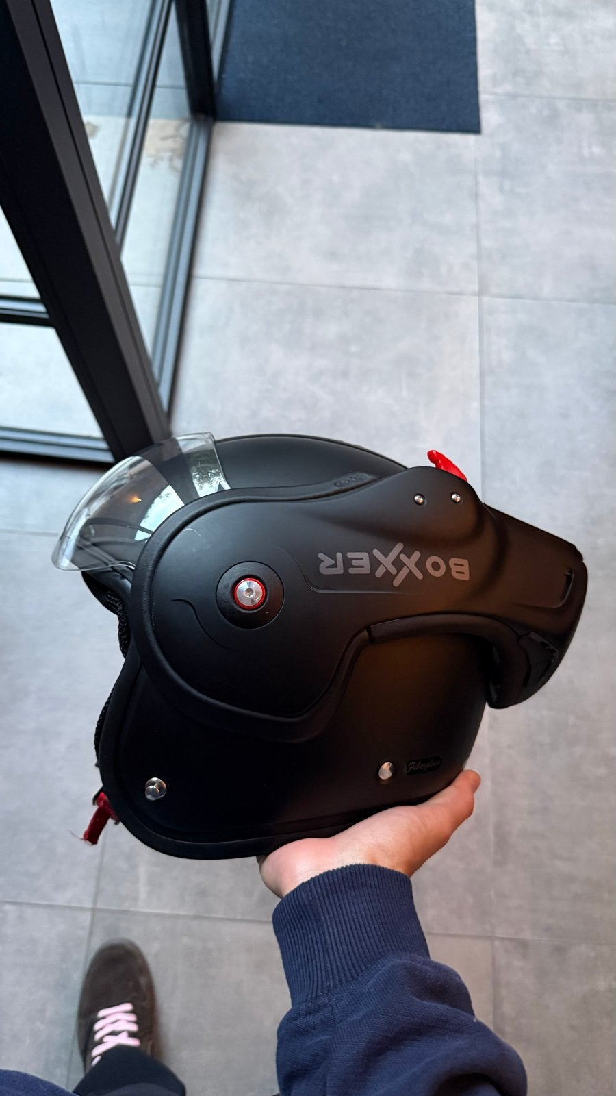 Boxxer Roof Helm Maat M - Bijna Nieuw met Doorzichtig Vizier, Overige merken, M, Systeemhelm, Heren
