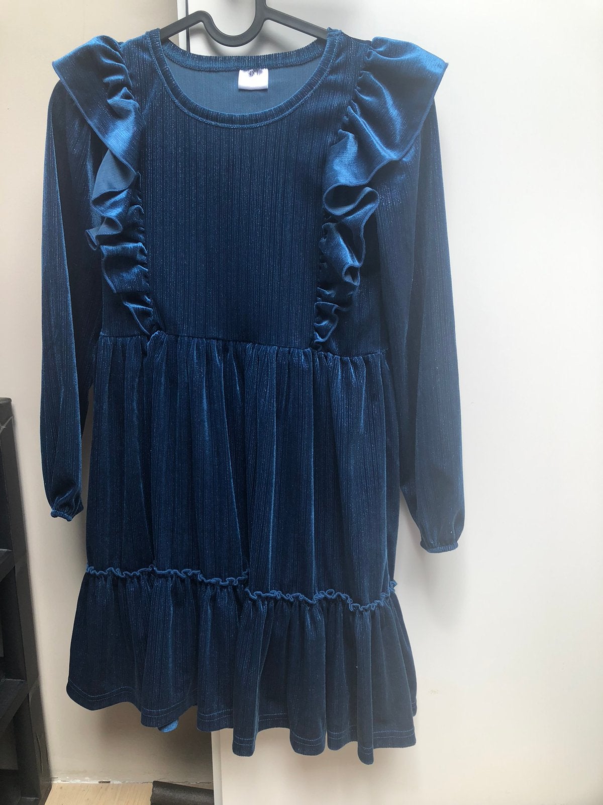 Prachtig fluwelen jurk 152, Kinderen en Baby's, Kinderkleding | Maat 152, Ophalen of Verzenden, Zo goed als nieuw, Meisje, Jurk of Rok