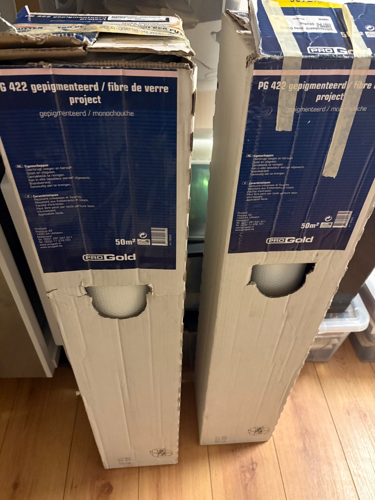 Ruim 1.5 pak ProGold glasvezel/renovlies behang, Huis en Inrichting, Stoffering | Behang, Ophalen, 75 m² of meer, Wit, Glasvezel renovlies behang