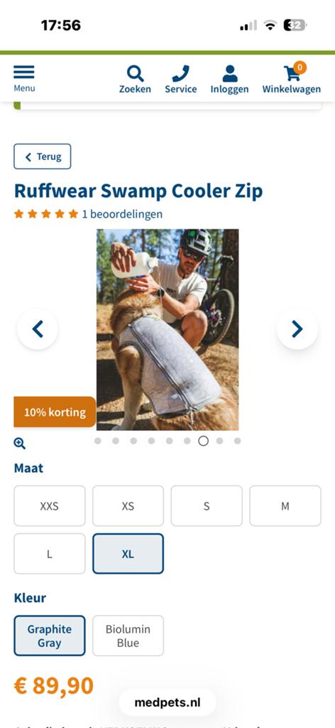 Ruffwear koelvest hond xl., Ophalen of Verzenden, Nieuw