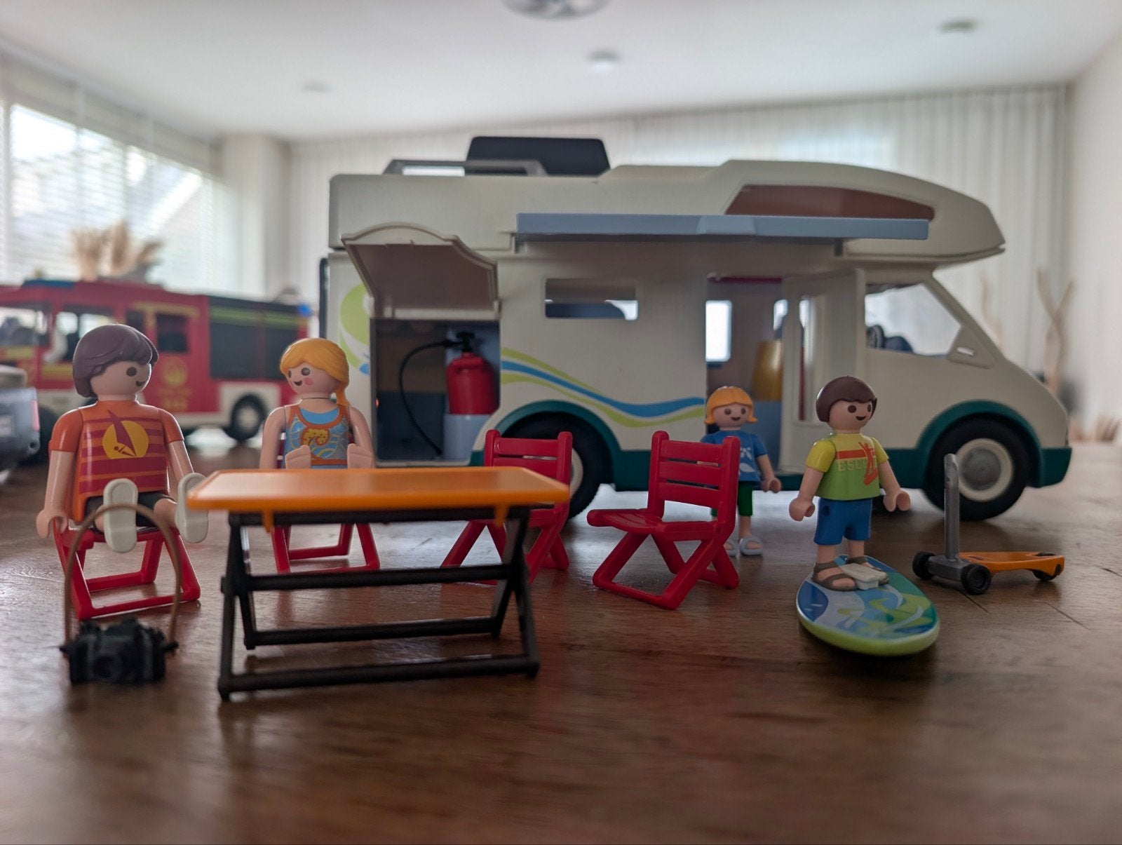 Playmobil Grote Familiecamper 6671 met accessoires, Gebruikt, Complete set, Voertuig, Family fun